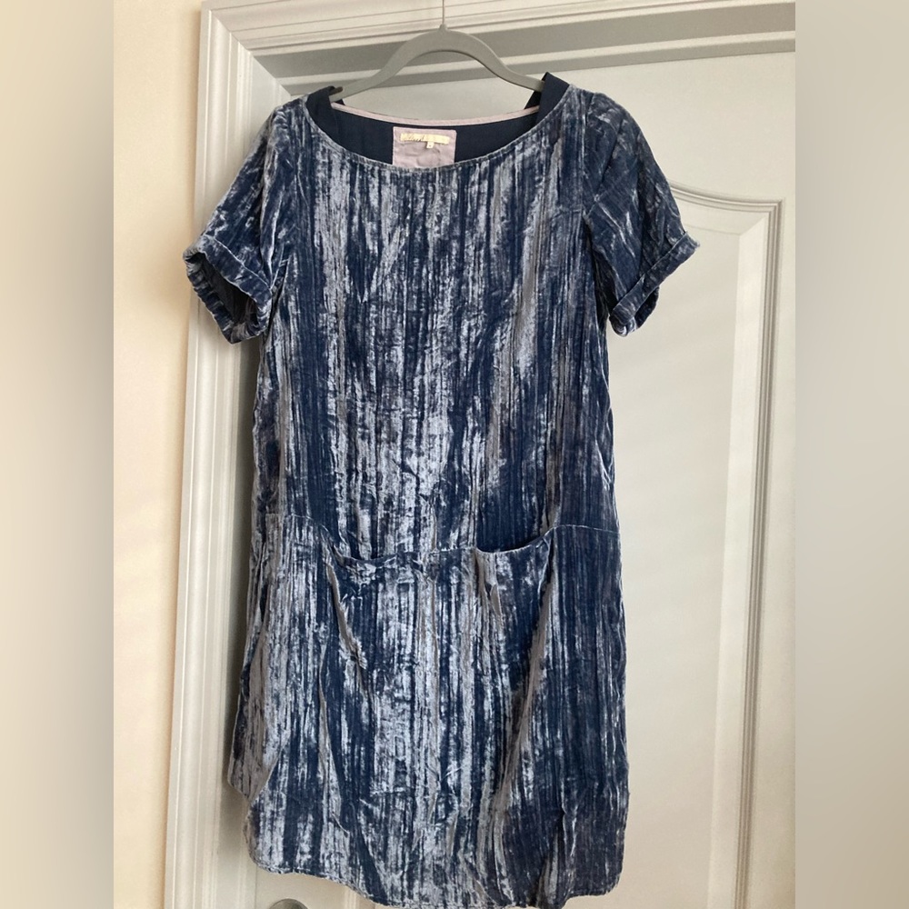 Anthropology, Navy Blue Velvet dress